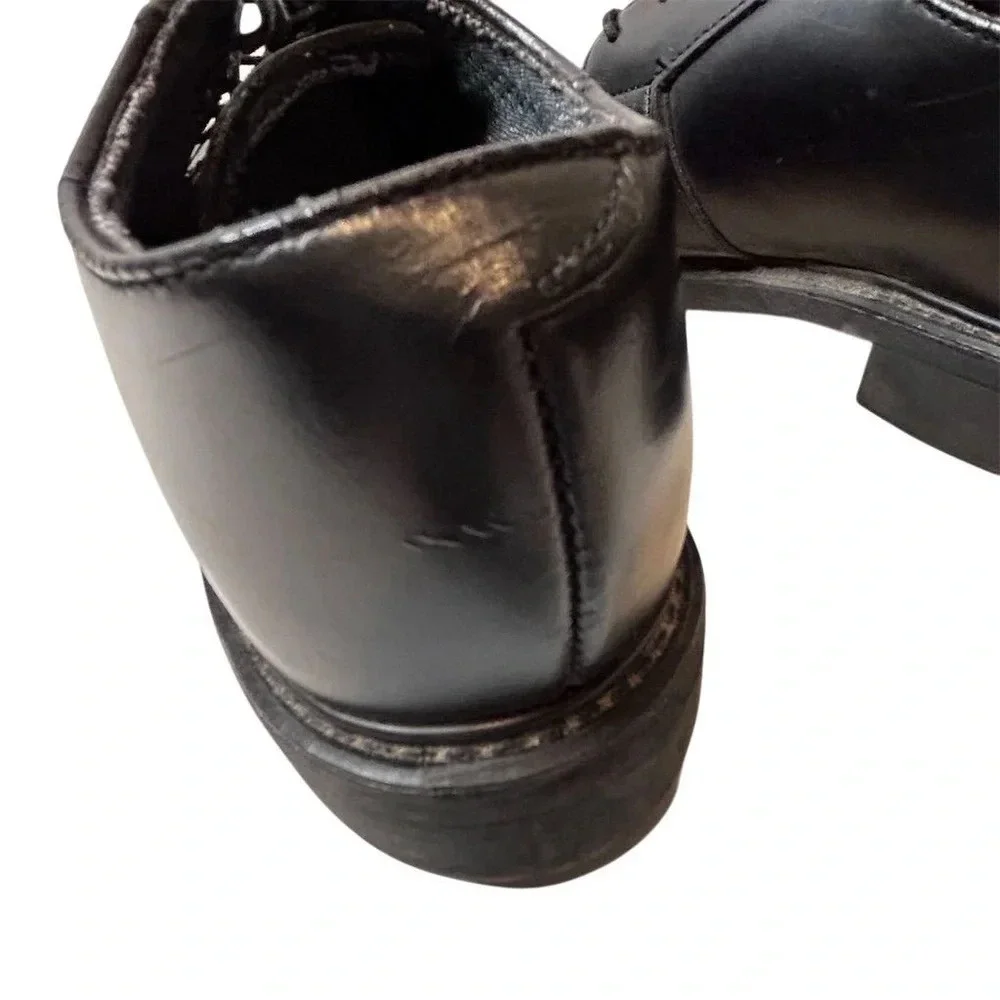 Bates Men's Black Leather Lace-Up‎ Work Oxford Shoes Size 6.5